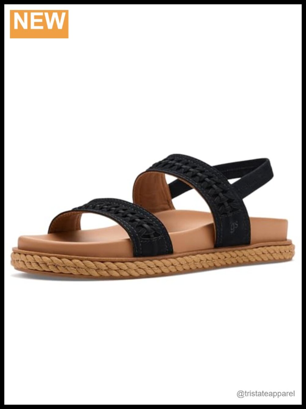 Woven Leather Slingback Platform Wedge Sandal